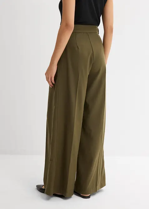 Kalhoty s postranními přezkami, z viskózové směsi, bonprix