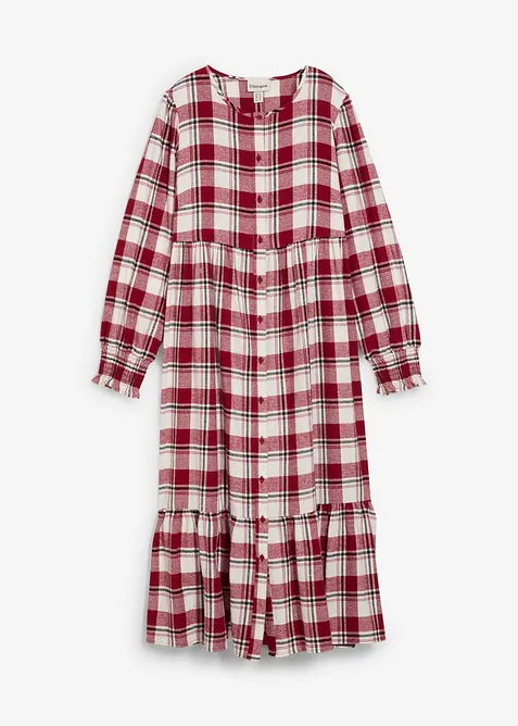 Flanelové midi šaty, bonprix