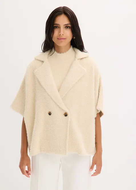 Pletený kabátek z peříčkové příze, bonprix