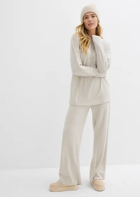 Dlouhá mikina s pleteným vzhledem, bonprix