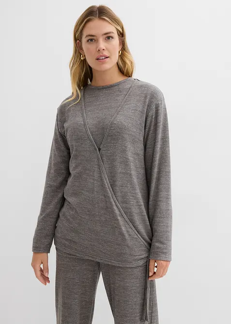 Zavinovac&iacute; kardigan s pleten&yacute;m vzhledem, bonprix