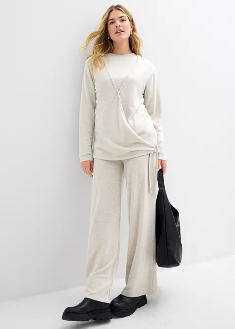 Zavinovací kardigan s pleteným vzhledem, bonprix