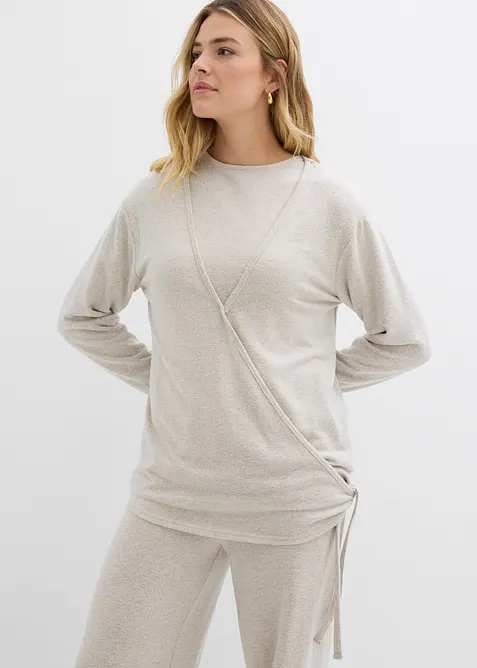 Zavinovací kardigan s pleteným vzhledem, bonprix