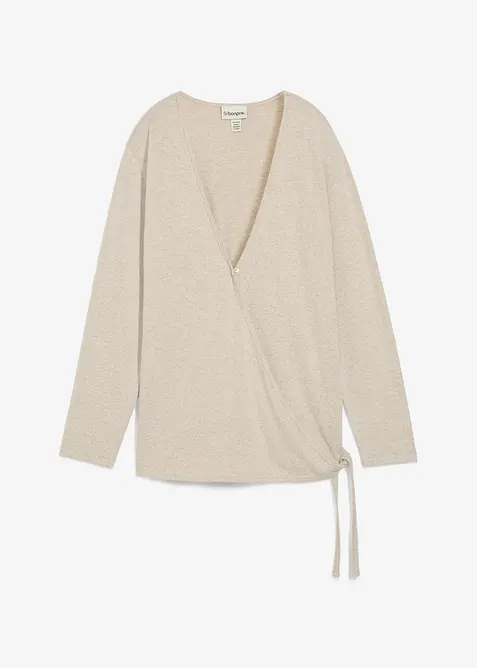 Zavinovací kardigan s pleteným vzhledem, bonprix