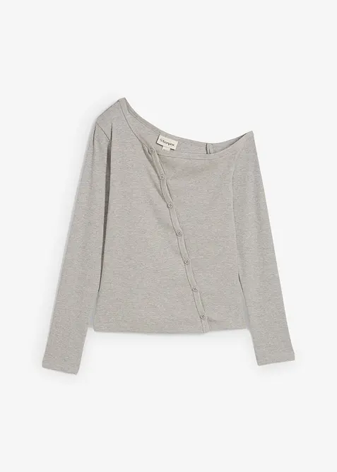 Žebrované tričko s dlouhým rukávem, bonprix