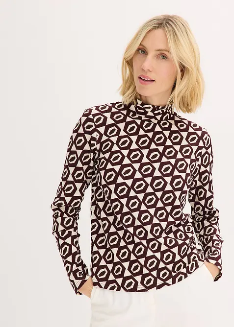 Triko se stojáčkem a strukturou, bonprix