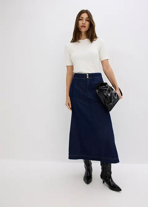Džínová midi sukně, bonprix