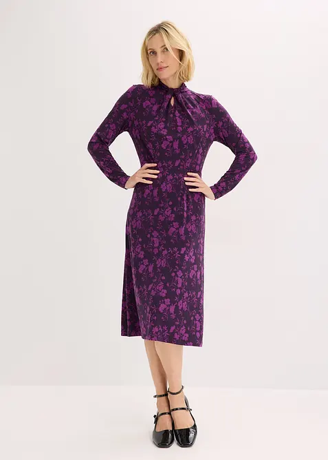 Midi šaty se stojáčkem, bonprix