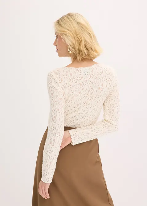 Krajkové body s hebkým povrchem, bonprix