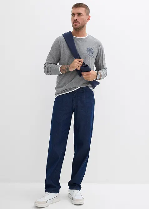 Tričko s dlouh&yacute;m ruk&aacute;vem, se vzhledem 2 v 1, bonprix