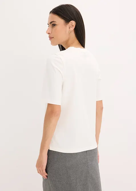 Triko s polodlouhým rukávem, flitry a potiskem, bonprix