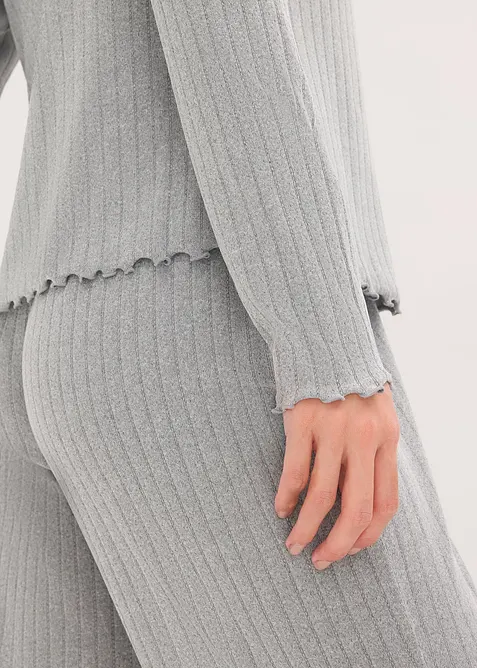 Domácí volnočasová souprava z měkkého dírkovaného žerzeje, bonprix