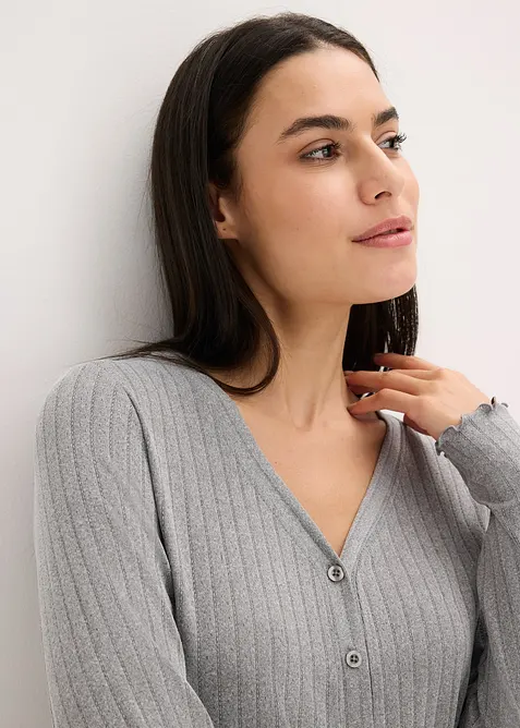 Domácí volnočasová souprava z měkkého dírkovaného žerzeje, bonprix