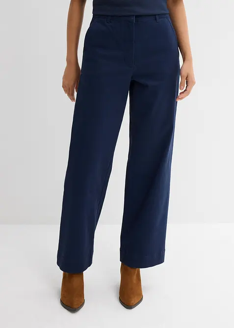 Široké 7/8 kalhoty z elastické směsi s organickou bavlnou, bonprix