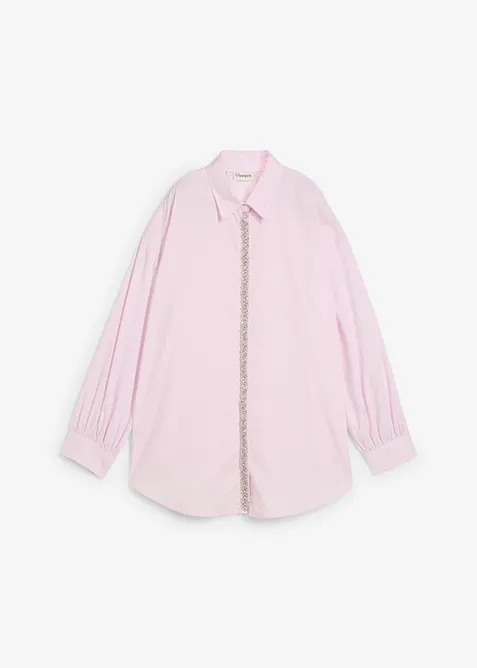 Košilová halenka se štrasovou aplikací, bonprix