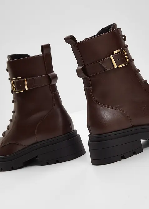 Šněrovací kotníková obuv s přezkou, bonprix