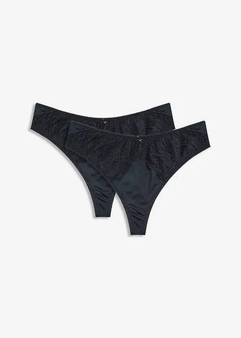 Maxikalhotky tanga s lesklým materiálem (2 ks v balení), bonprix