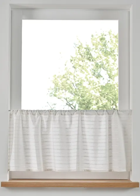 Vitrážková záclona z organické bavlny s dírkovanou výšivkou, bonprix