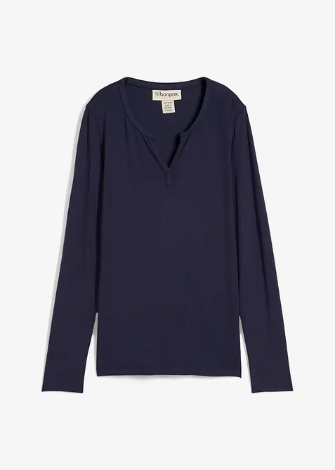 Triko s dlouh&yacute;m ruk&aacute;vem, z měkk&eacute; visk&oacute;zov&eacute; směsi, bonprix