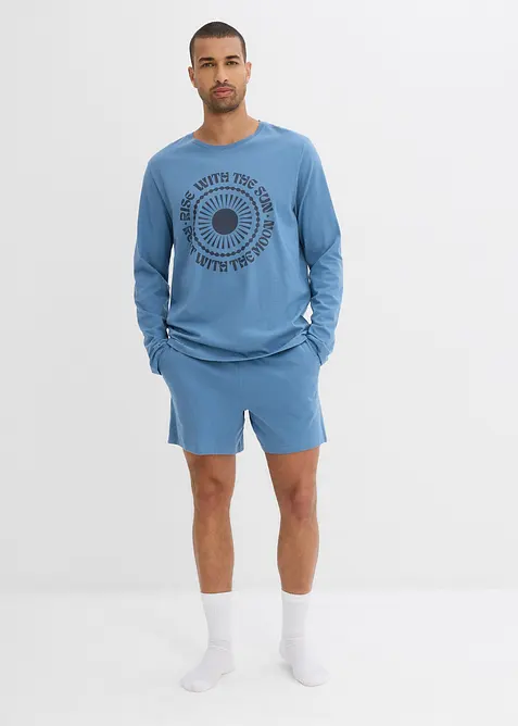 Kr&aacute;tk&eacute; pyžamo z čist&eacute; organick&eacute; bavlny, s dlouh&yacute;m ruk&aacute;vem, bonprix