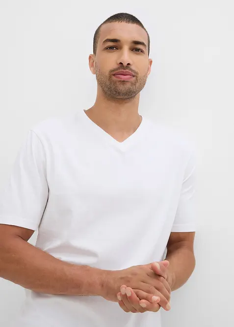 Triko a 2 pyžamov&eacute; kalhoty z čist&eacute; organick&eacute; bavlny (3d&iacute;ln&aacute; souprava), bonprix