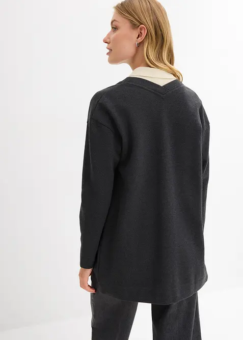 Dlouhá mikina na zapínání, z měkké směsi s bavlnou, bonprix