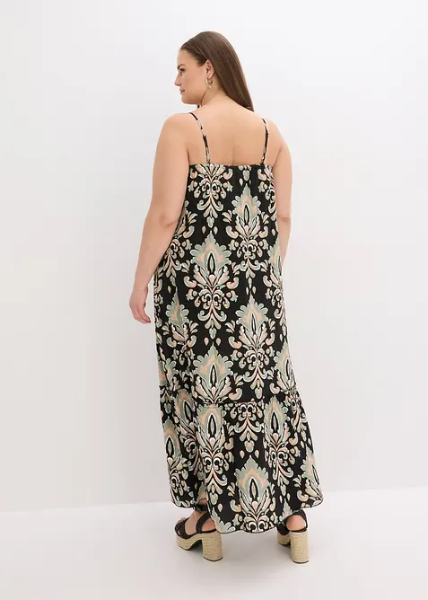 Šaty na ramínka, ze strukturované viskózy, bonprix