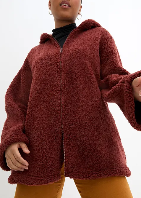 Bunda z ply&scaron;ov&eacute;ho fl&iacute;su, s postrann&iacute;mi rozparky, bonprix