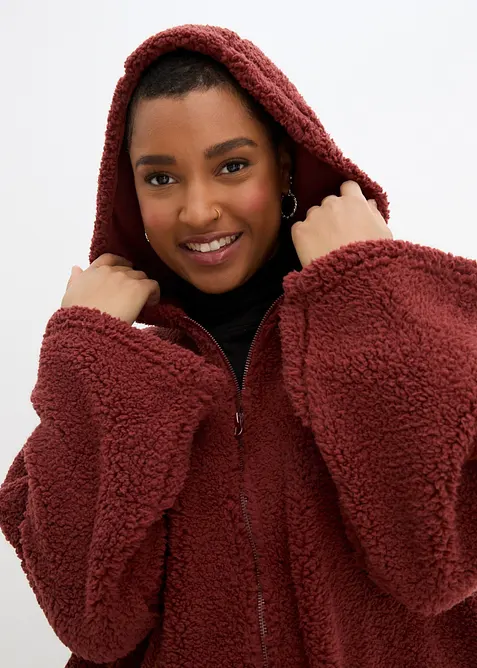 Bunda z ply&scaron;ov&eacute;ho fl&iacute;su, s postrann&iacute;mi rozparky, bonprix