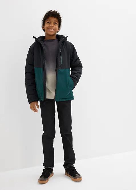 Nepromokavá zimní bunda s barevnými bloky a s kapucí, bonprix