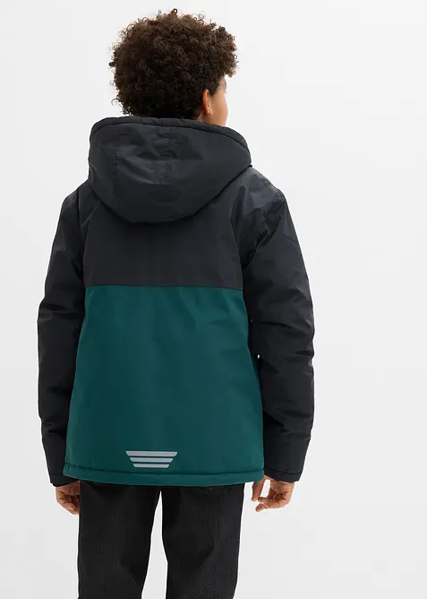 Nepromokavá zimní bunda s barevnými bloky a s kapucí, bonprix