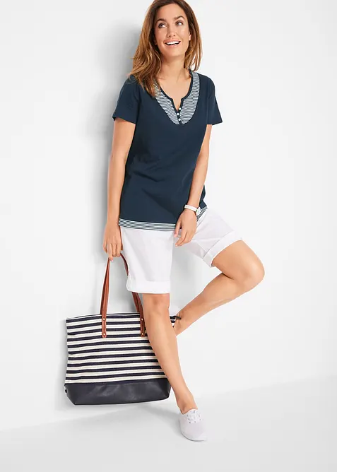 Tričko 2v1, krátký rukáv, organická bavlna, bonprix