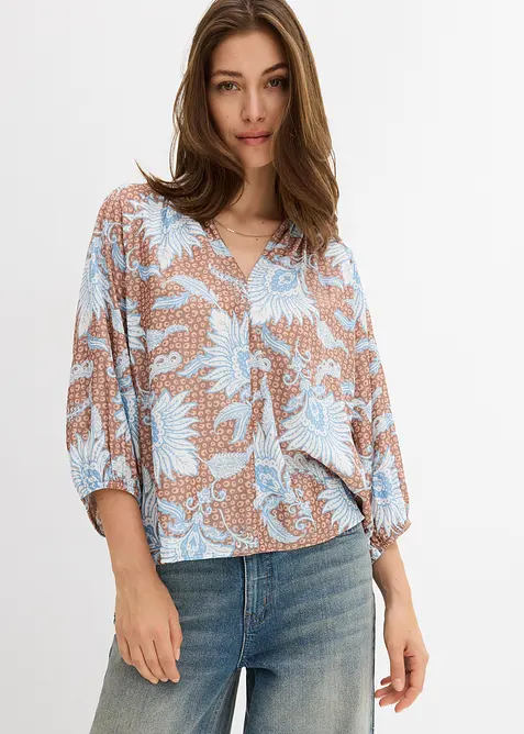 Tunikov&aacute; halenka z jemn&eacute; visk&oacute;zov&eacute; směsi, bonprix