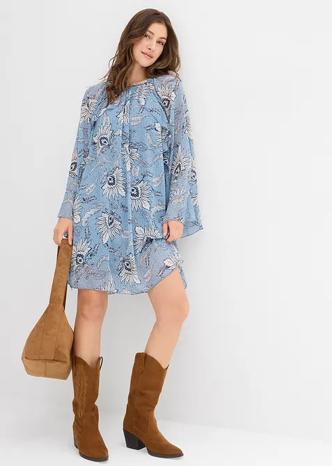 Tunikové šaty ze strukturovaného šifonu, bonprix