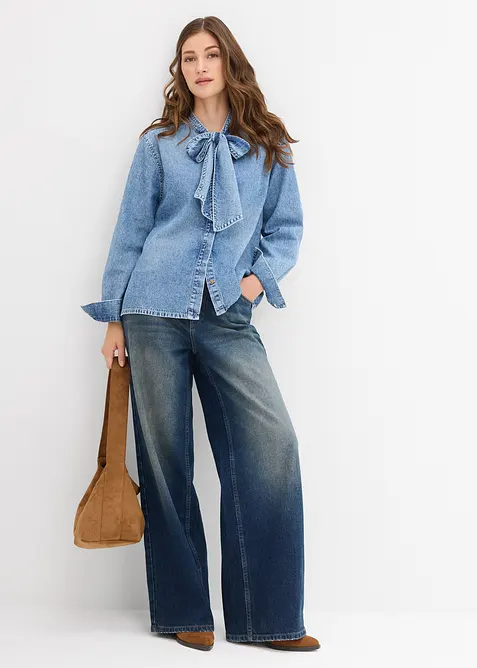 Džínová halenka z čisté bavlny, bonprix