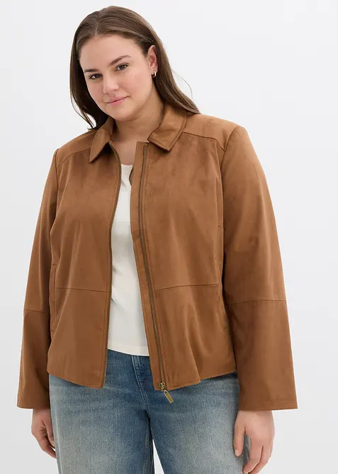 Bunda z uměl&eacute; velurov&eacute; kůže, bonprix