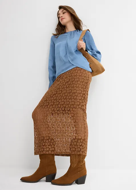 Halenka ze splývavého saténu, bonprix