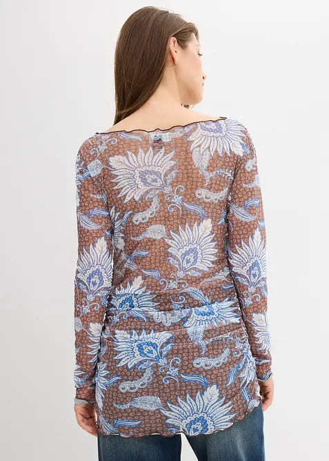 Tričko s dlouhým rukávem, z jemné síťoviny, bonprix