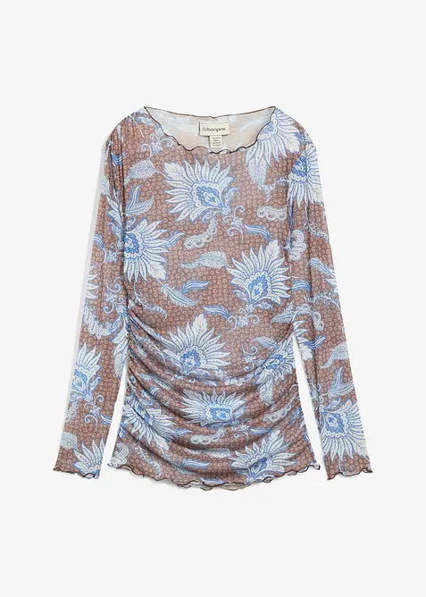 Tričko s dlouhým rukávem, z jemné síťoviny, bonprix