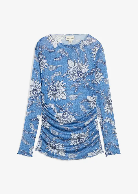 Tričko s dlouh&yacute;m ruk&aacute;vem, z jemn&eacute; s&iacute;ťoviny, bonprix