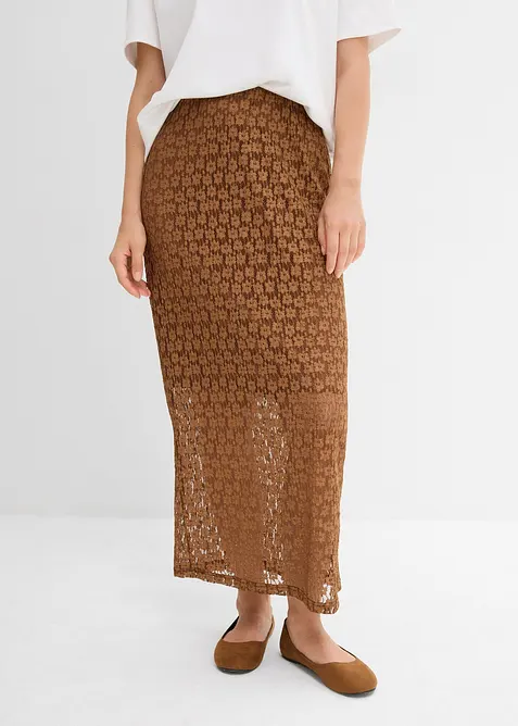 Dlouh&aacute; sukně z krajky, bonprix