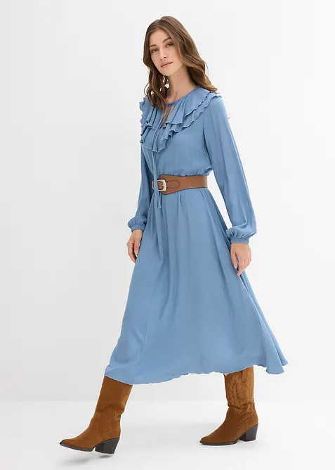 Dlouhé šaty ze splývavé viskózy, bonprix