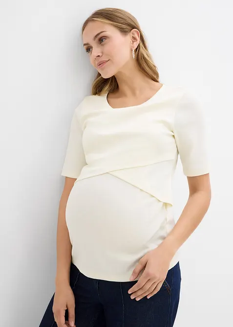 Žebrovan&eacute; těhotensk&eacute; a kojic&iacute; tričko z čist&eacute; organick&eacute; bavlny (2 ks v balen&iacute;), bonprix