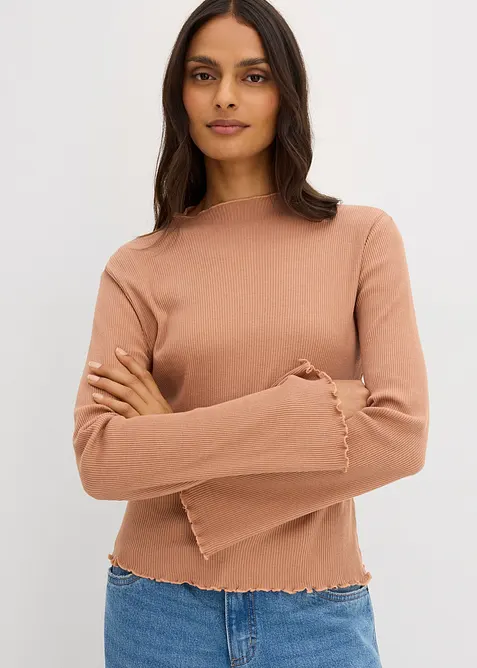 Žebrované tričko z čisté bavlny, bonprix