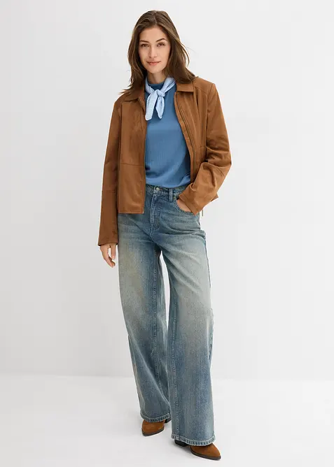 Žebrované tričko s dlouhým rukávem, bonprix