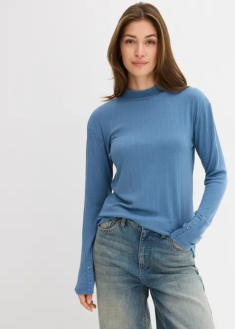 Žebrované tričko s dlouhým rukávem, bonprix