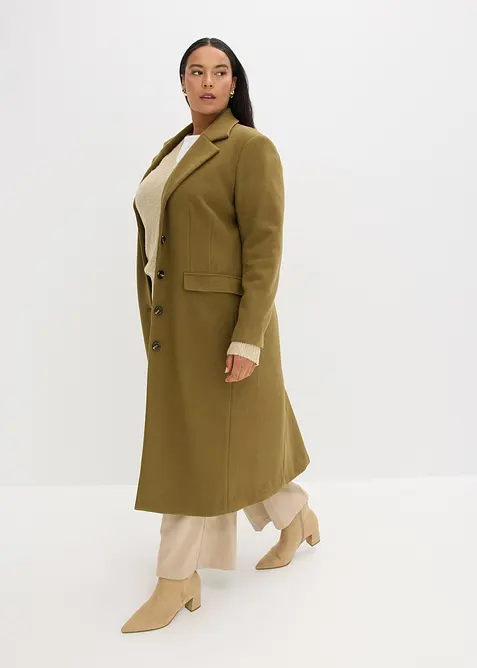 Dlouhý kabát z umělé vlny, bonprix