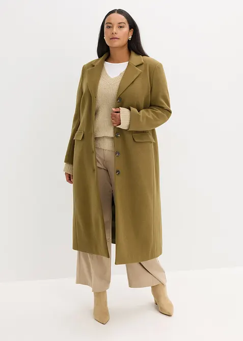 Dlouhý kabát z umělé vlny, bonprix