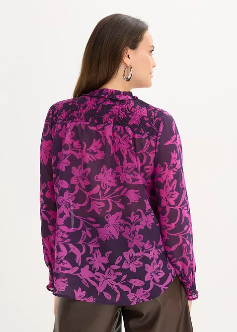 Šifonová halenka s žabičkováním, bonprix