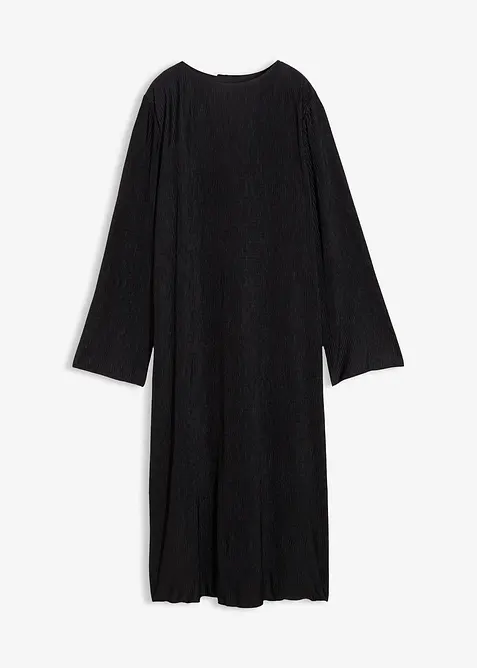 Midi šaty ze strukturovaného materiálu se zmačkanou úpravou, bonprix